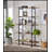 Rustic Oak And Black 5-Shelf Bookcase