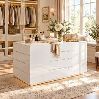 Gustavs 16-Drawer Tempered Glass Chest