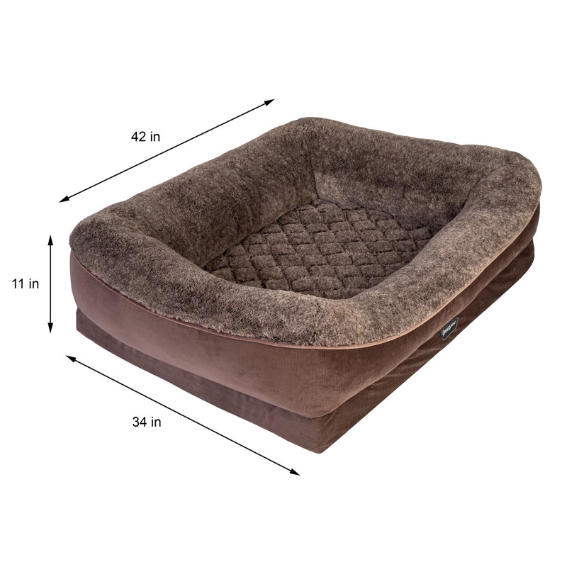 Lit pour animal de compagnie Beautyrest, Grand (l 42 po x P 34 po x H 11 po), Brun