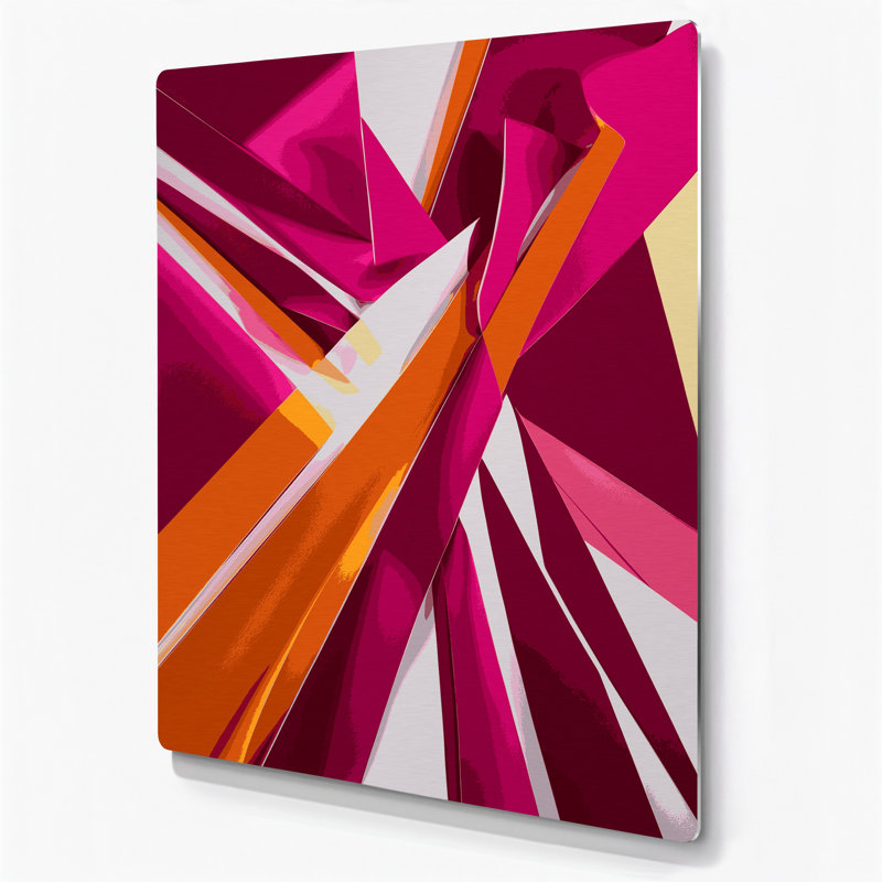 Art abstrait en métal rouge, formes abstraites 75, H 12 po x l 18 po