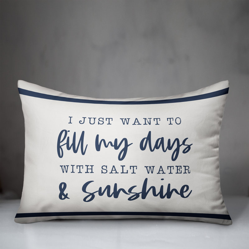  Salt Water and Sunshine Rectangular Pillow Cover & Insert, Navy