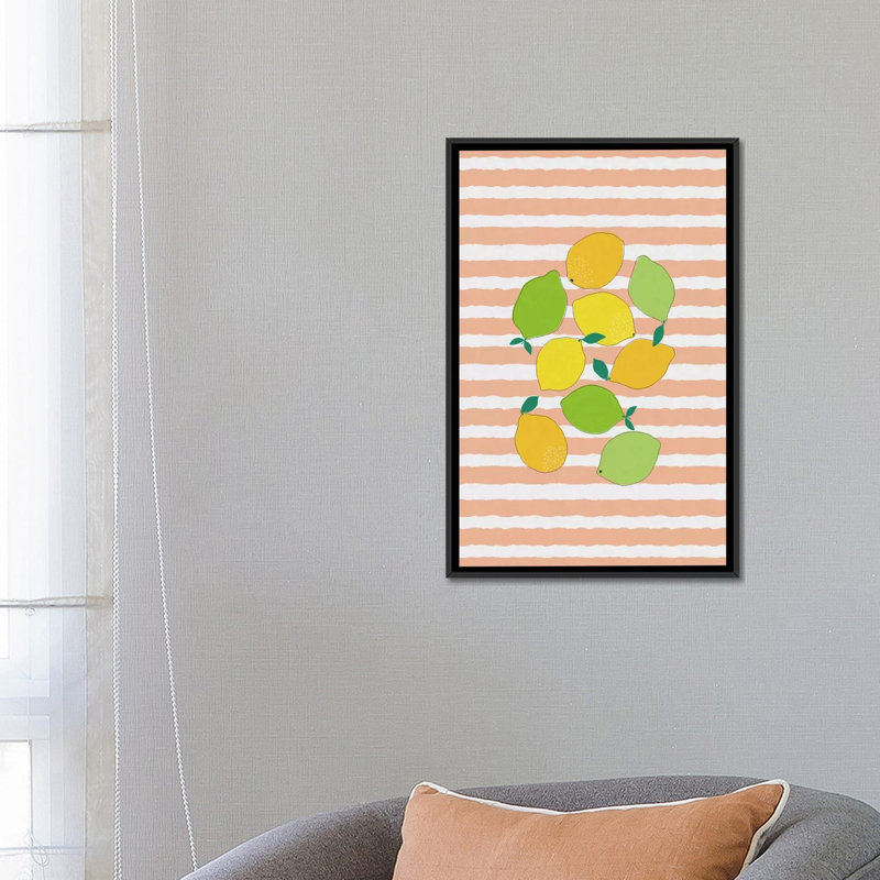 " Citrus Crowd " by Orara Studio, 26" H x 18" W x 1.5" D, Black Framed Canvas, No Matte