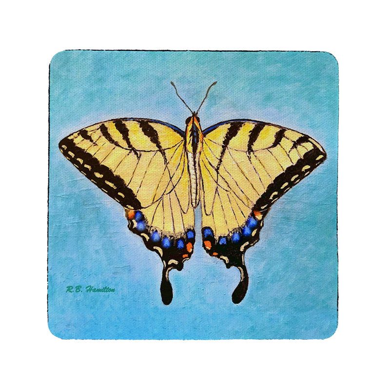 Ensemble de 4 sous-verres Spreadwing Tiger Swallowtail Butterfly