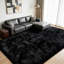 Aalieyah High Pile Fluffy Shaggy Area Rug for Indoor Use Black-716542018