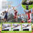 4-Way Volleyball Net, Adjustable Height Badminton Net Set For Backyard Beach Lawn, Outdoor Portable Volleyball Net With Carrying Bag, 4 Square Quick Assemble Game Set For Kids And Adults