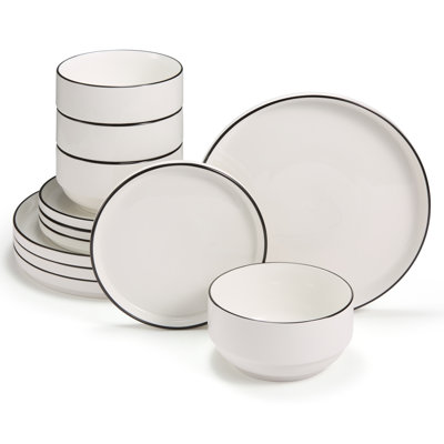  Service de table, service de 12 pièces pour 4, céramique, français