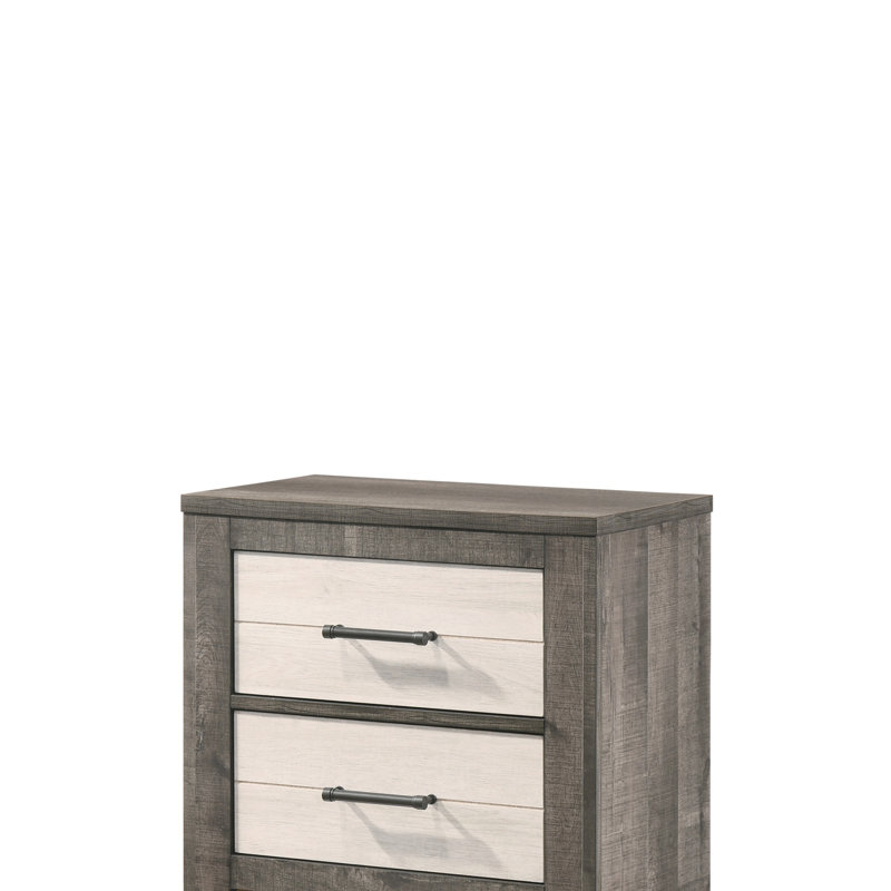 Table de chevet à deux tiroirs - Table de chevet - Finition en mélamine durable, Table de chevet
