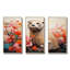 Loutre ludique en fleurs florales II - loutre, art mural-1104368565-1104368561