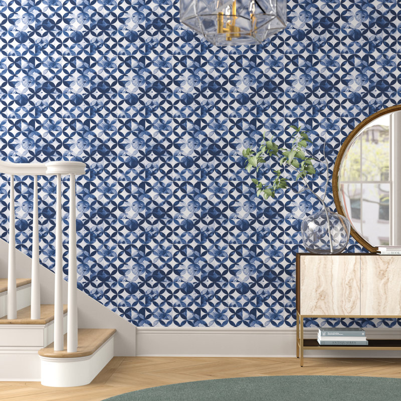 Rouleau de papier peint auto-adhésif L 18,86 pi x l 18 po Genrose, Bleu