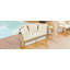 Lit de jour convertible pour terrasse avec auvent rétractable et coussins confortables, parfait pour se détendre au bord du jardin ou au bord de la piscine-117248194