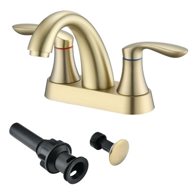 Centerset Bathroom Faucet with Drain Assembly