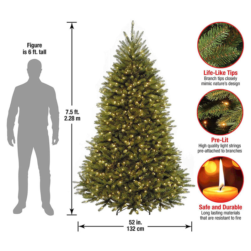 7.5 ft. Dunhill Fir Tree with Multi Color Lights