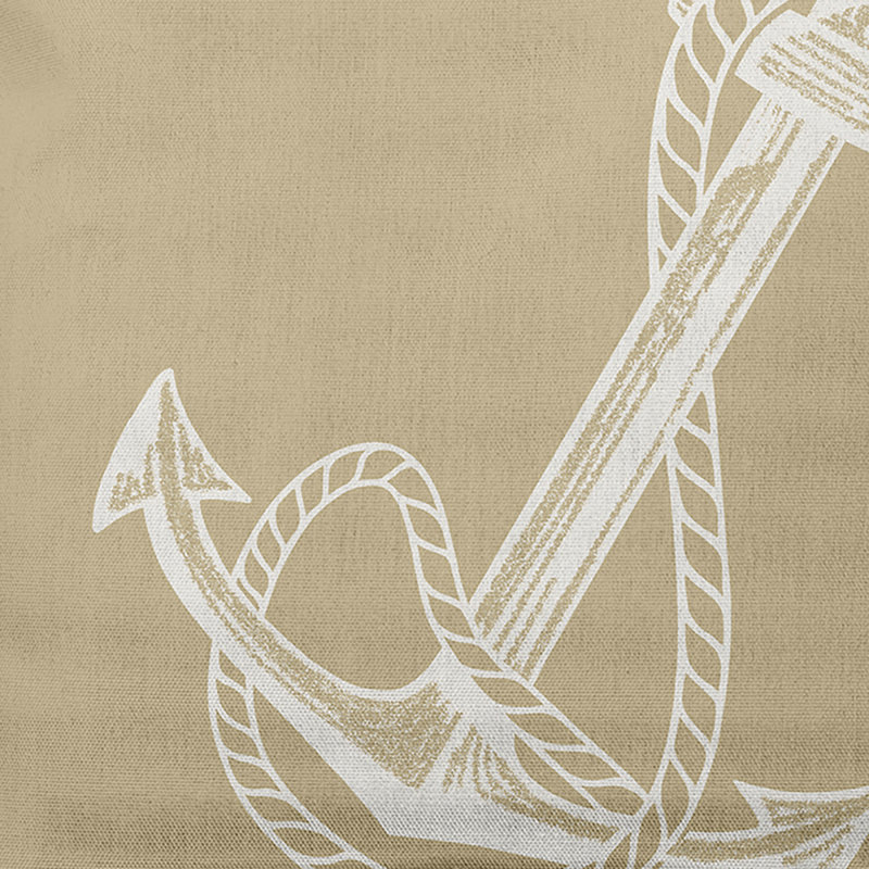 Nautical Nights Anchor & Rope Square Pillow Cover & Insert, Taupe, Square 16" H x 16" W