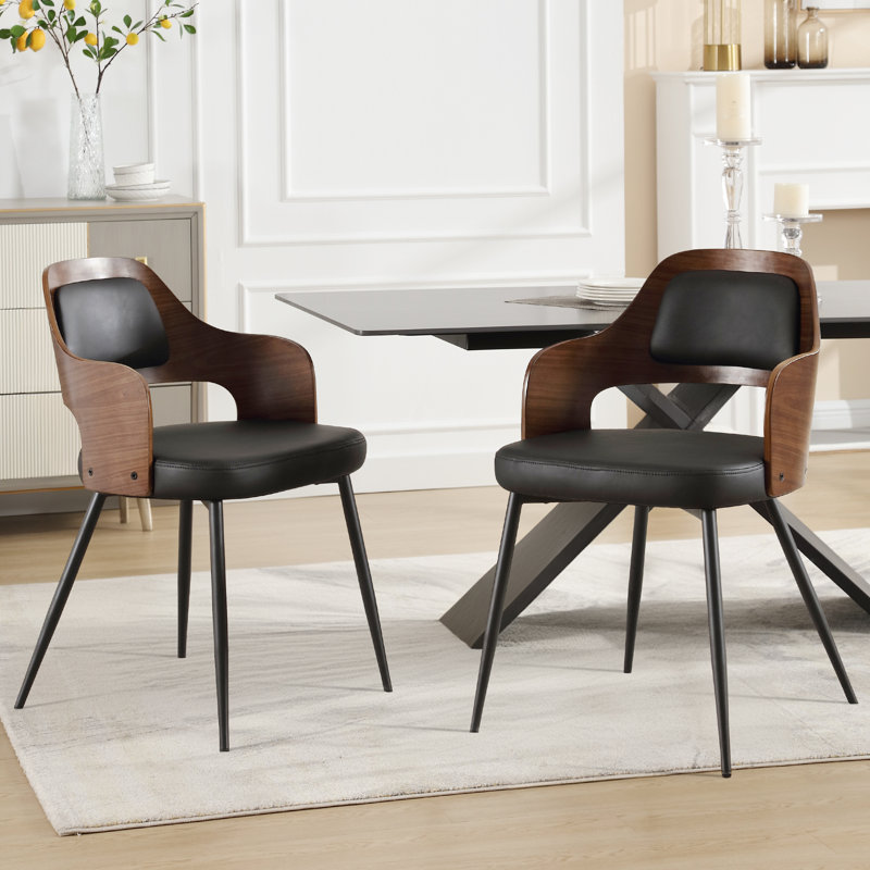 Keana Arm Dining Chair, Black