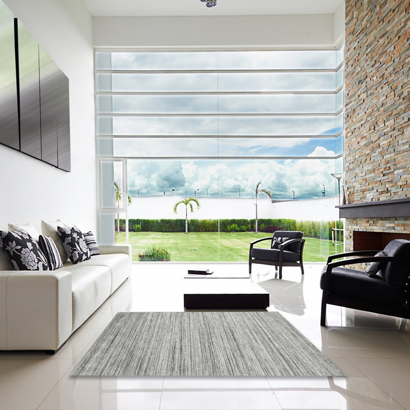 Tapis gris zone contemporaine, Carré 6 pi