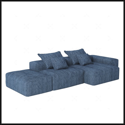 Modern Oversized Modular Sectional Sofa With Ottoman