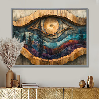 Totem inuit dans un paysage de forêt sur le dessus de Th - art amérindien, art mural