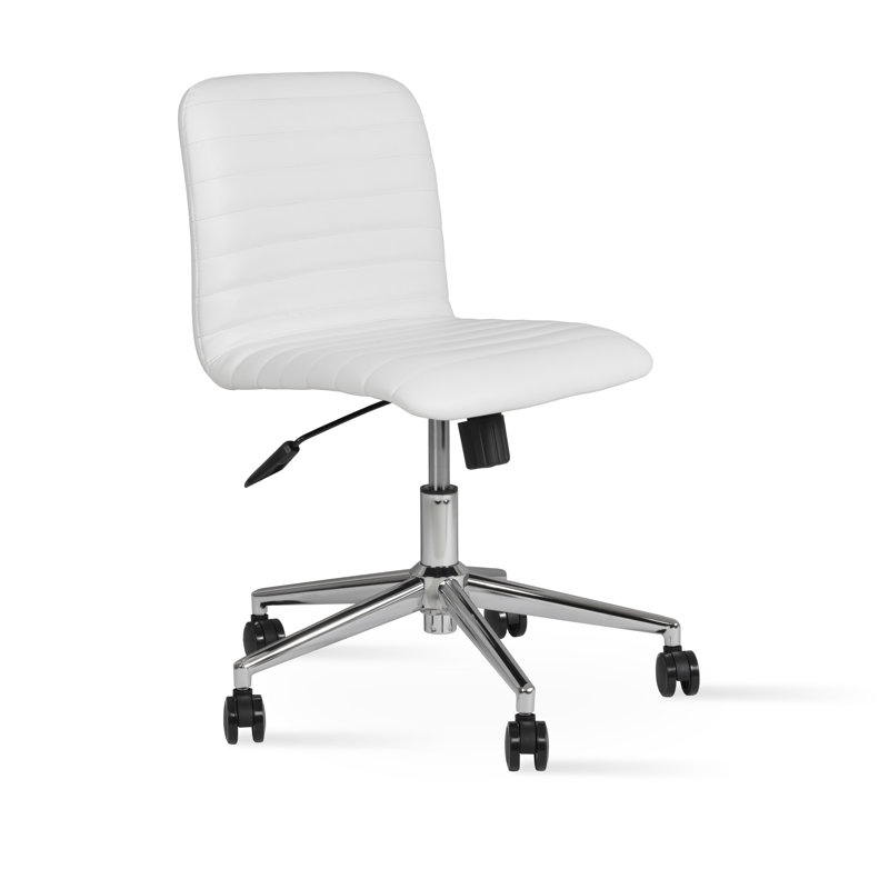 Isa Task Chair, White, Chrome