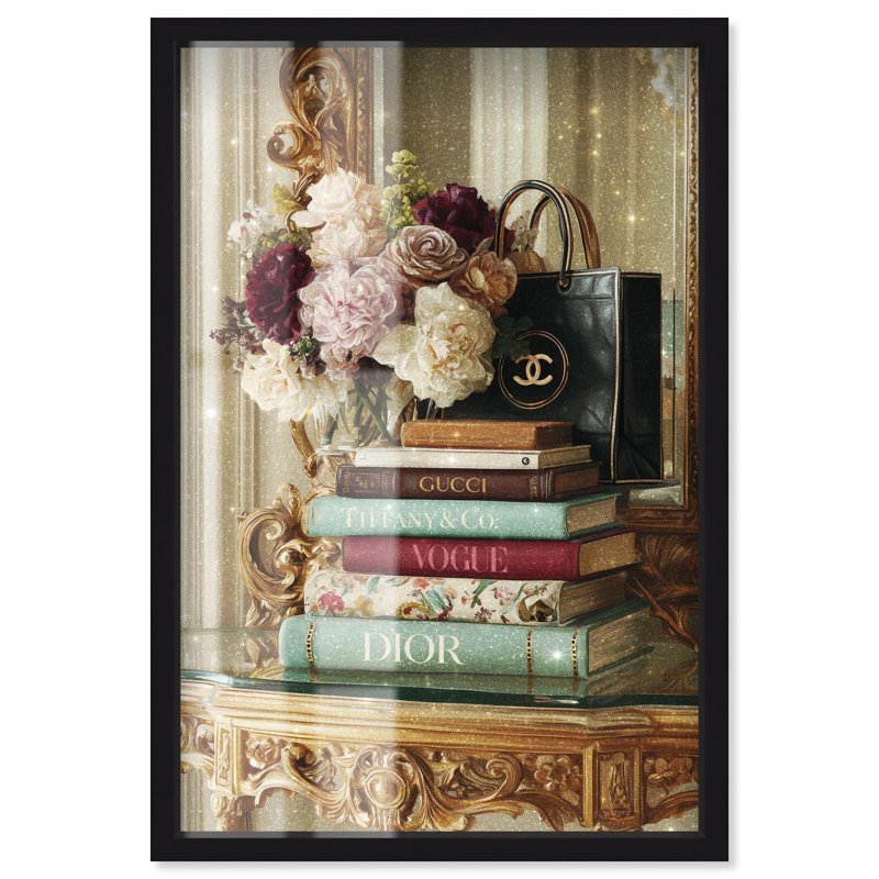 «Elegance in Ornate Glam Art Shadowbox» par Art Remedy, H 16 po x l 11 po, Noir