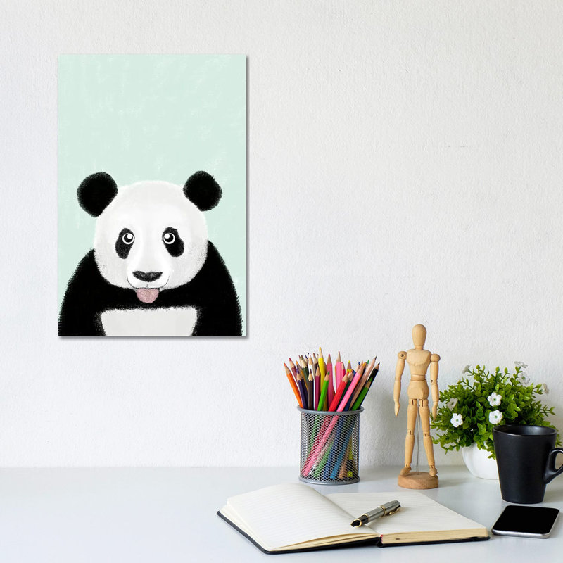 Cute Panda by Barruf - Wrapped Canvas Gallery-Wrapped Canvas Giclée, 20.32 cm H x 30.48 cm W