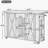 Outdoor kitchen island made of pine wood, with a stainless steel roof, ample storage space, towel and spice racks, spiral wine opener, black-296518013
