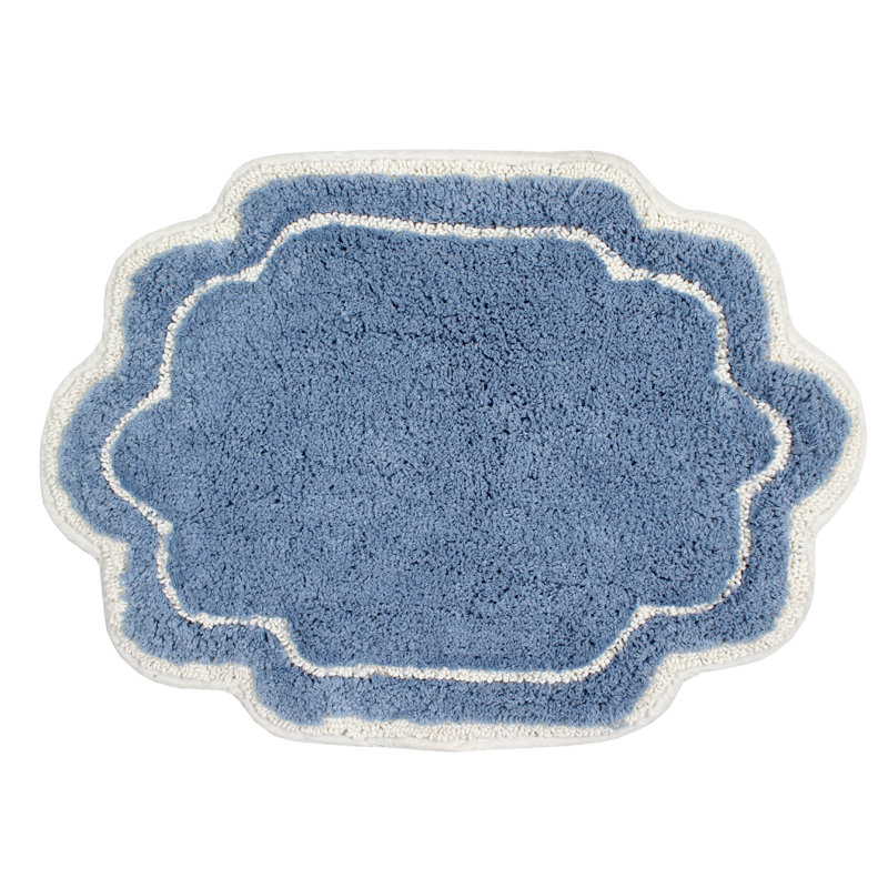 Tapis pour salle de bain Dobrinka, Bleu, 17 po x 24 po (rectangulaire)