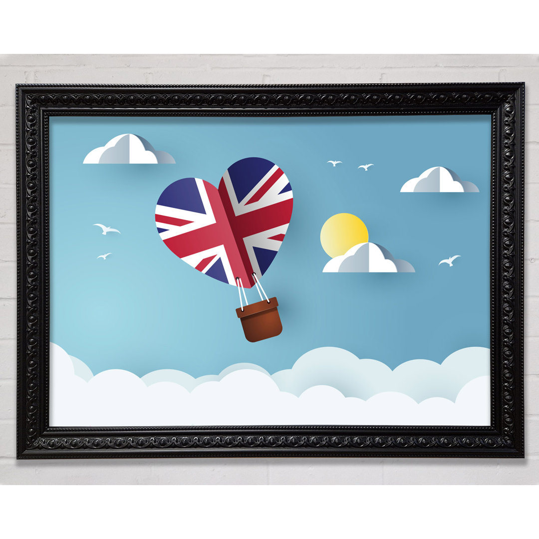 Union Jack Heißluftballon - Einzelner Bilderrahmen Kunstdrucke