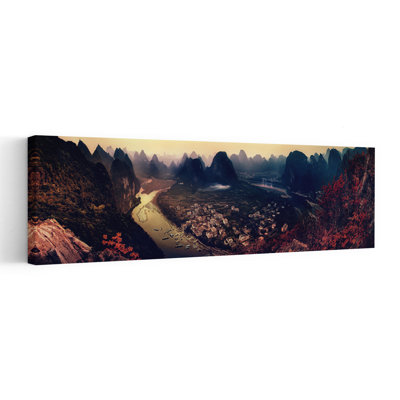 Golden Hour Karst Valley Dramatic Peaceful Serene Autumn Forest Wall Art