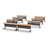 Tables Training Meeting Seminar Classroom 8Pc Beech Folding Industrial Caster Z-Base. Tables Connect.  Modesty Panel, Shelf, Power+Usb Outlet. Fold+Nest For Storage (Seating Not Included).