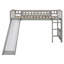 Lit mezzanine simple avec glissoire et échelle, gris