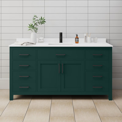 Beckett 66" Freestanding Single Bathroom Vanity with Cultured Marble Top