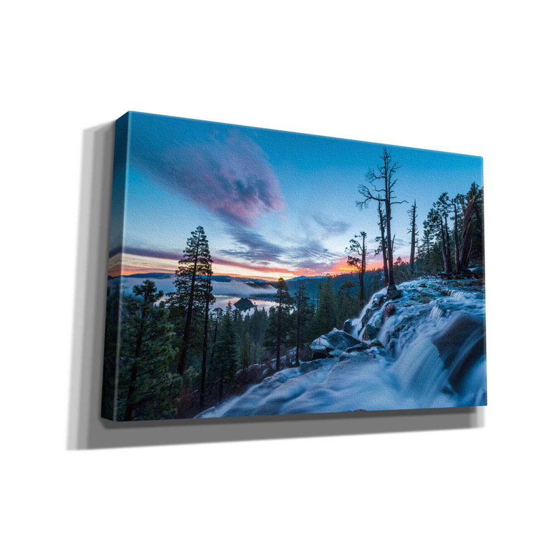 «Lake Tahoe Emerald Bay on Canvas» par Edin Chavez, reproduction, H 12 po x l 18 po x P 0,75 po