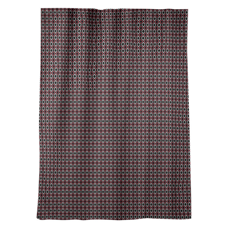 Panneau de rideau simple occultant et isolant avec passe-tringle arrow diamants Avicia, Noir / rouge