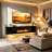 80" Floating Fireplace TV Stand For Tvs Up To 90", Wall Mounted Media Console With LED Lights-797972112-780477595
