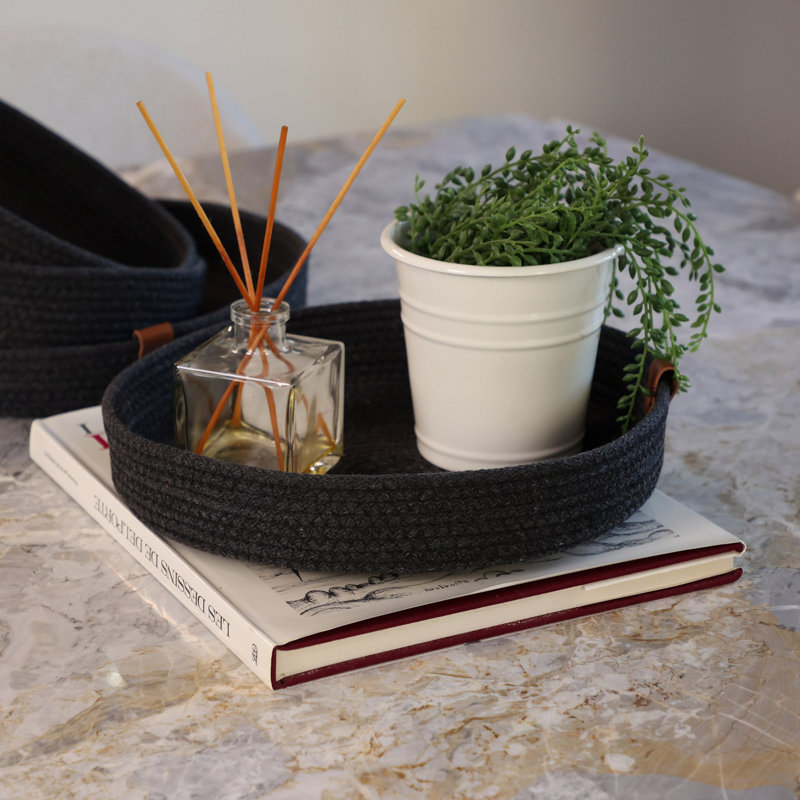 Benecia Cotton Tray, Black