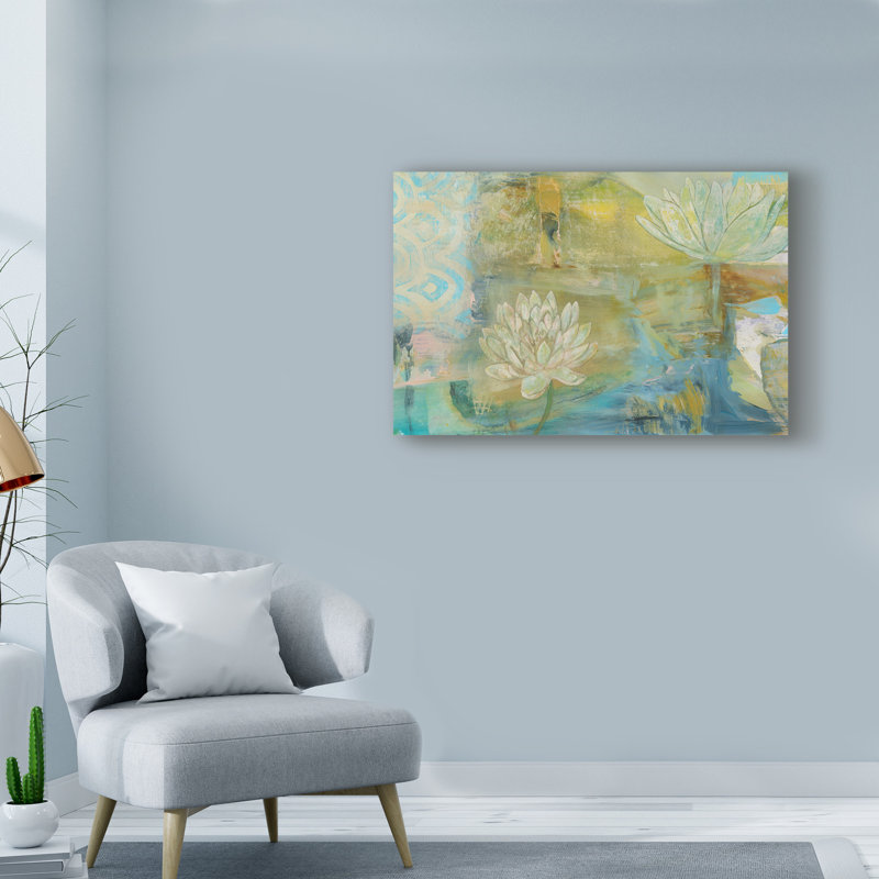 « lotus rêve », reproduction de peinture à l’acrylique sur toile tendue, H 22 po x l 32 po x P 2 po