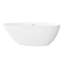 Baignoire autoportante de 59 po avec bonde escamotable, blanc brillant, résine de pierre, conception intérieure confortable, baignoire de trempage à surface solide facile d'entretien, excellente isolation thermique haute résistance, spacieuse