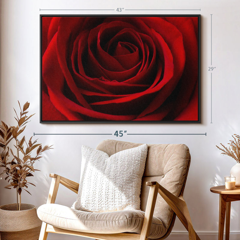 «Love», art mural rose rouge «Valentine», H 29 po x l 43 po