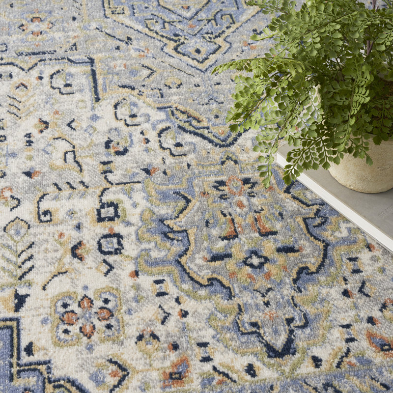 Tapis bleu intérieur / extérieur Nourison Essentials, Rectangulaire 8 pi x 10 pi