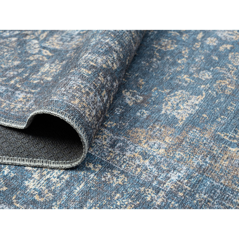 Tapis bleu marine lavable Kensington, Rectangulaire 2 pi x 3 pi
