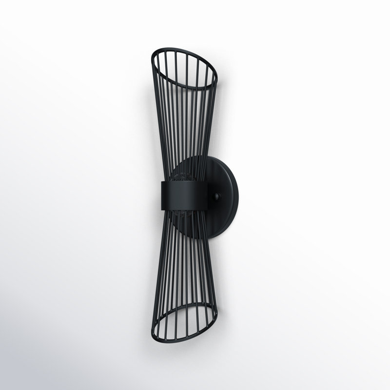 Gazania 1-Light Steel LED Wallchiere with Dimmable Function, Black