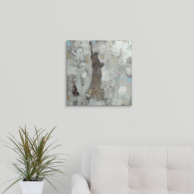 Kelyan " Statue of Liberty Neutral " Print, 35" H x 35" W x 1.5" D, Canvas