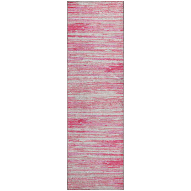 Premium Machine Washable Prisco Pink Rug, Runner 2'3" x 7'6"