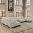 Oversized U-Shaped Couch Chenille Sectional Sofa Solid Wood Storage Modular Sofa With Cup Holder-451680003