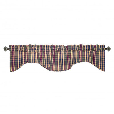 Ladene Cotton Checkered Scalloped Window Valance