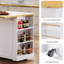 Îlot de cuisine de 53 po avec prise de courant et abattant, chariot de cuisine roulant avec supports de rangement à porte interne, 3 tiroirs et tablettes à épices latérales, grande armoire de cuisine mobile-1137145592