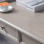 Bureau d'écriture rectangulaire en bois massif gris avec tiroirs-690776201-690776203