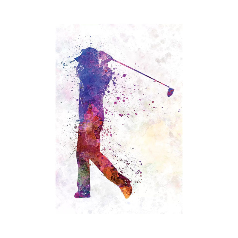 Golfer Swing Silhouette by Paul Rommer - Wrapped Canvas Print, 30.48 cm H x 45.72 cm W