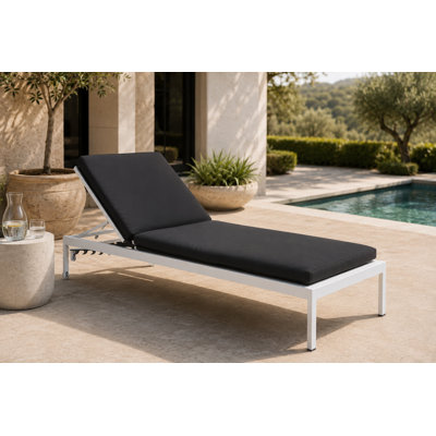 Pangea Home Sally 3'' Outdoor Chaise Lounge Cushion – Comfortable, Quick-Dry Replacement Seat & Back Pad with Universal Attachment Design