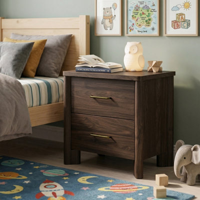 Heroux 2-Drawer Nightstand with USB Ports